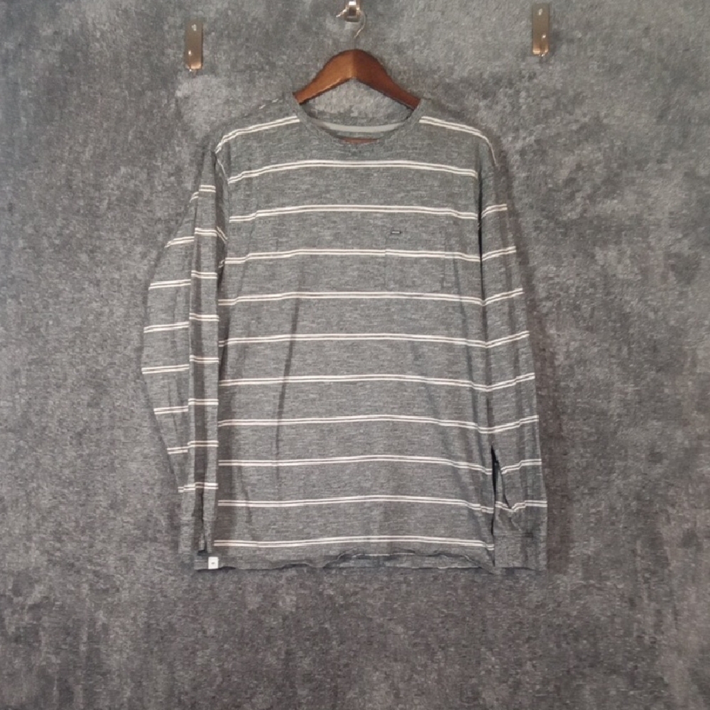Rip Curl Gray and White Long Sleeve Tee Mens Extra Large
